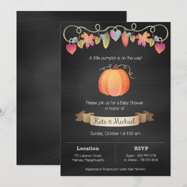 Custom Baby Shower Invitations (Front/Back)