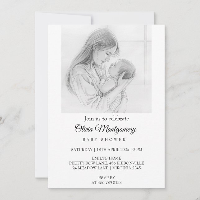 Custom baby shower invitations (Front)