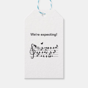 Custom Baby Shower Music Bird Notes Keepsake Gift Tags