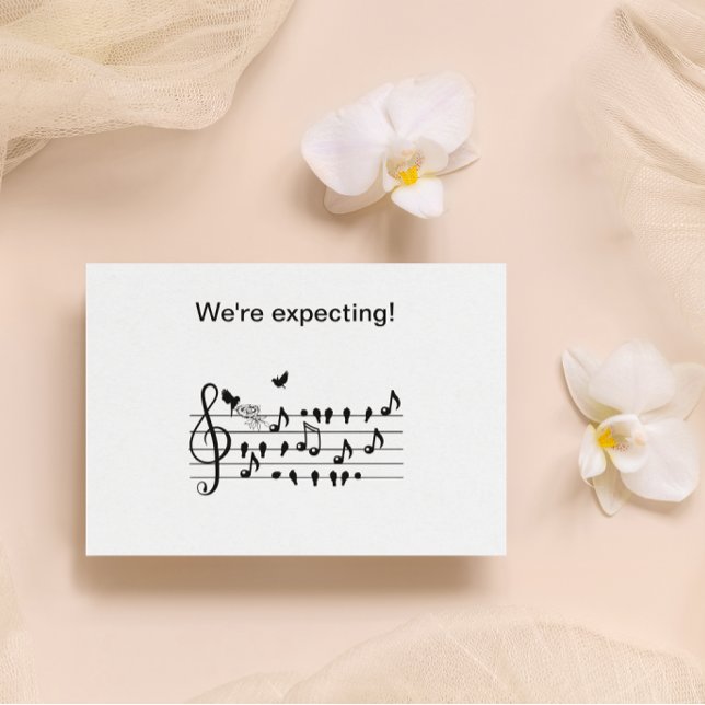 Custom Baby Shower Music Bird Notes Keepsake Invitation (Creator Uploaded)