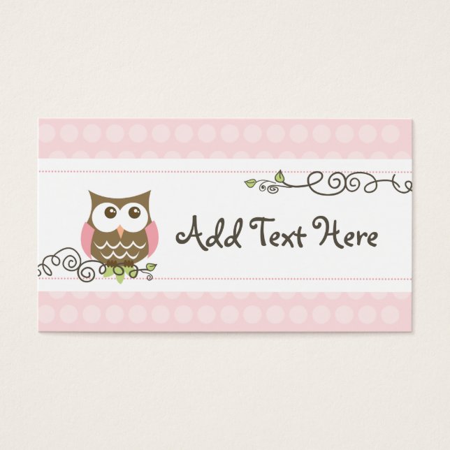 Custom baby shower owl tag (Front)