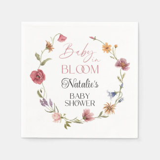 Custom Baby Shower Paper Napkins Wildflower