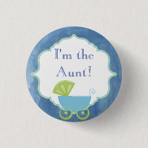 Custom Baby Shower Party I'm the Aunt Button