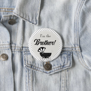 Custom Baby Shower Party I'm the Brother Button