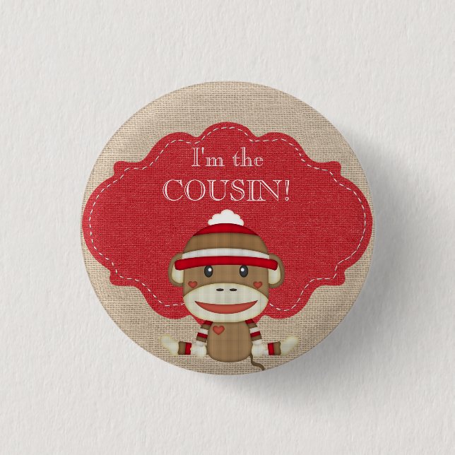 Custom Baby Shower Party I'm the Cousin Button (Front)