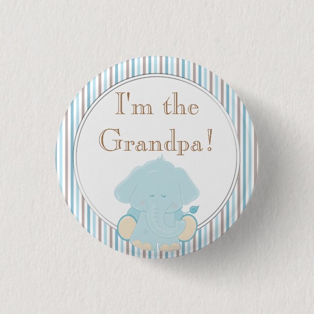 Custom Baby Shower Party I'm the Grandpa Button (Front)