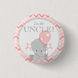 Custom Baby Shower Party I'M THE UNCLE 3 Cm Round Badge