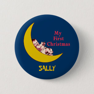 Custom Baby's First Christmas Apparel 6 Cm Round Badge