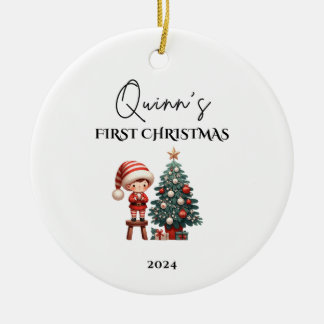 Custom Baby's First Christmas Baubles Ceramic Tree Decoration