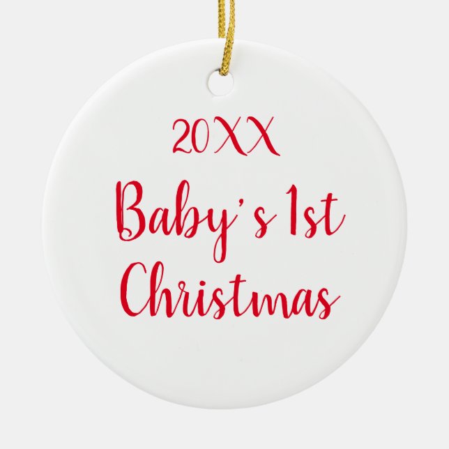 Custom Baby's First Christmas Ceramic Tree Decoration (Front)