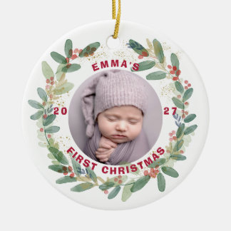 Custom Baby's First Christmas Ceramic Tree Decoration