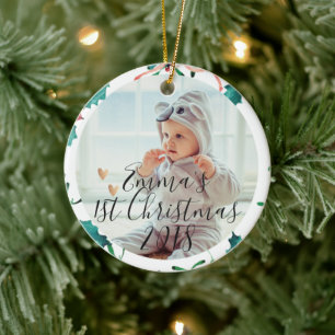 Custom Baby's First Christmas   Christmas Ceramic Tree Decoration