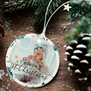 Custom Baby's First Christmas   Christmas Ceramic Tree Decoration