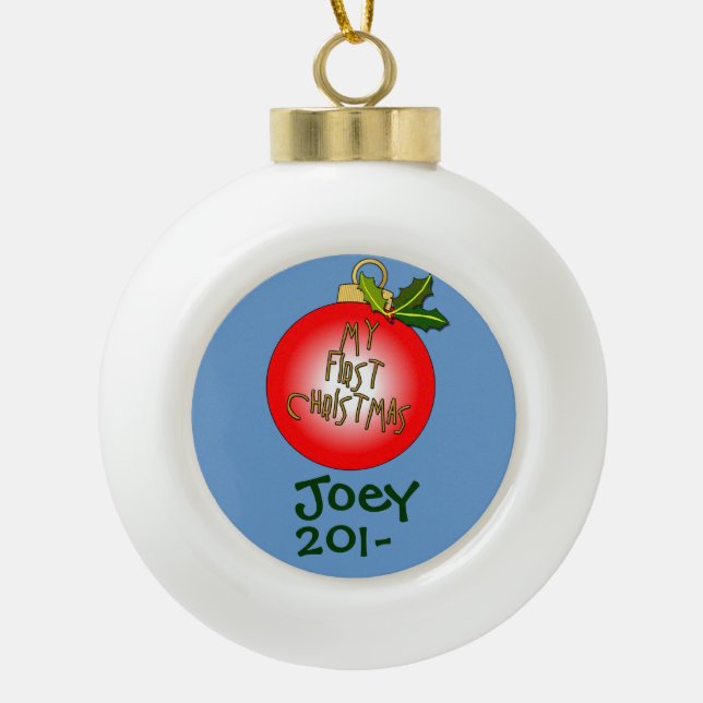 Custom Baby's First Christmas Ornament (Front)