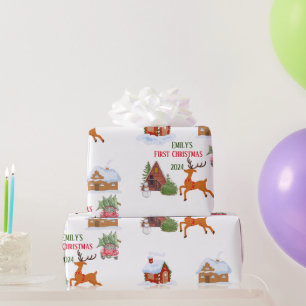 Custom Baby's First Christmas Pet Wrapping Paper