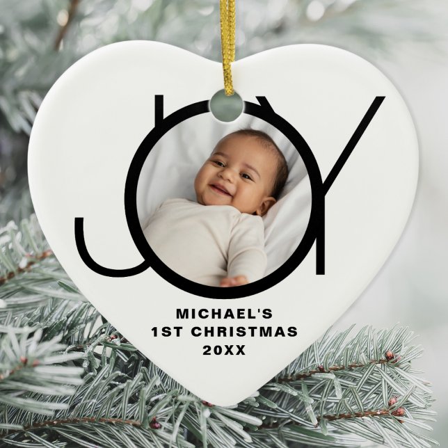 Custom Baby's First Christmas Photo Ceramic Tree Decoration (Creator Uploaded)