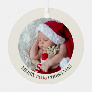 Custom Baby's First Christmas Photo Metal Tree Decoration