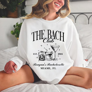 Custom Bach Club Bachelorette Retro Cocktail Black Sweatshirt