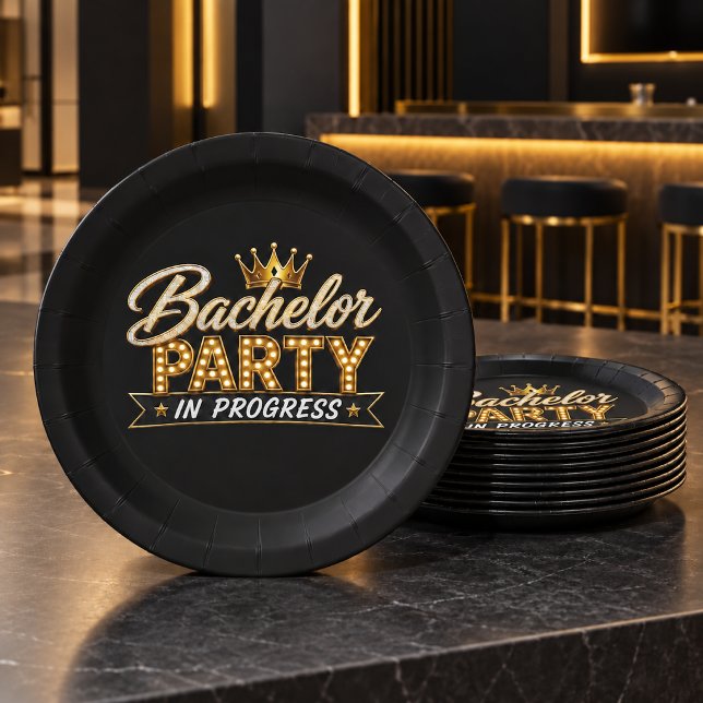 Custom Bachelor Party In Progress Paper Plate (Creator Uploaded)