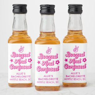 Custom Bachelorette Boozed and Confused Liquor Bottle Label