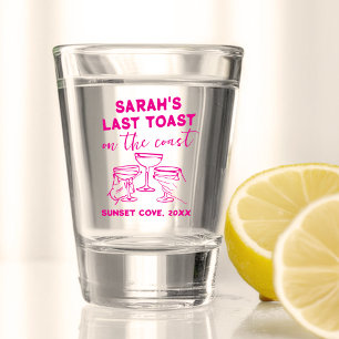 Custom Bachelorette Last Toast on The Coast Party Shot Glass