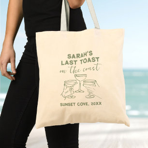 Custom Bachelorette Last Toast on The Coast Party Tote Bag