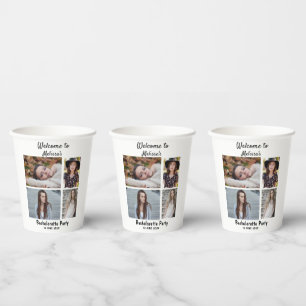 Custom Bachelorette party 4 photo collage  Paper Cups