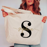 Custom Bachelorette Party Bridesmaid Monogram Tote Bag<br><div class="desc">Celebrate your bridal party with a touch of elegance using the Custom Bachelorette Party Bridesmaid Monogram Tote Bag, a chic and functional gift designed to show your appreciation. This large, monogrammed tote is perfect for bridesmaids and the bride alike, making it the ultimate carry-all for everything they’ll need on the...</div>