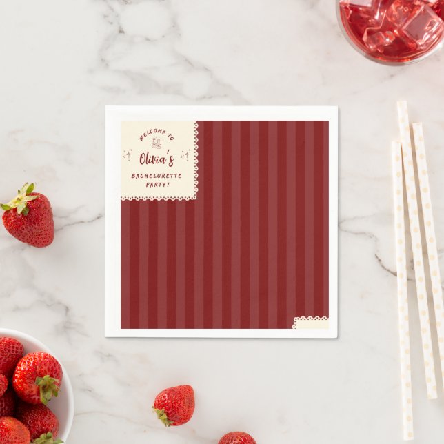 Custom Bachelorette Party Cocktail Napkins (Insitu)