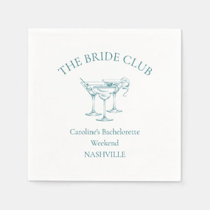 Custom Bachelorette Party Cocktail Social Club Napkin
