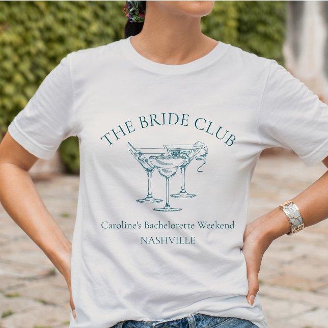 Custom Bachelorette Party Cocktail Social Club T-Shirt (Creator Uploaded)