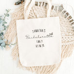 Custom Bachelorette Party Favours Bridesmaid Gift  Tote Bag<br><div class="desc">Looking for the perfect gifts for your bridesmaids? Our personalised tote bags are a thoughtful and stylish choice. Featuring a simple script design in black and white, along with a charming butterfly image, these can be customised with the names of your bridesmaids. Get yours today and make the bachelorette party...</div>