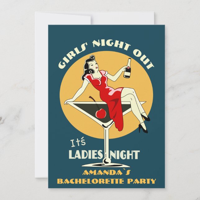 Custom bachelorette party invitation (Front)