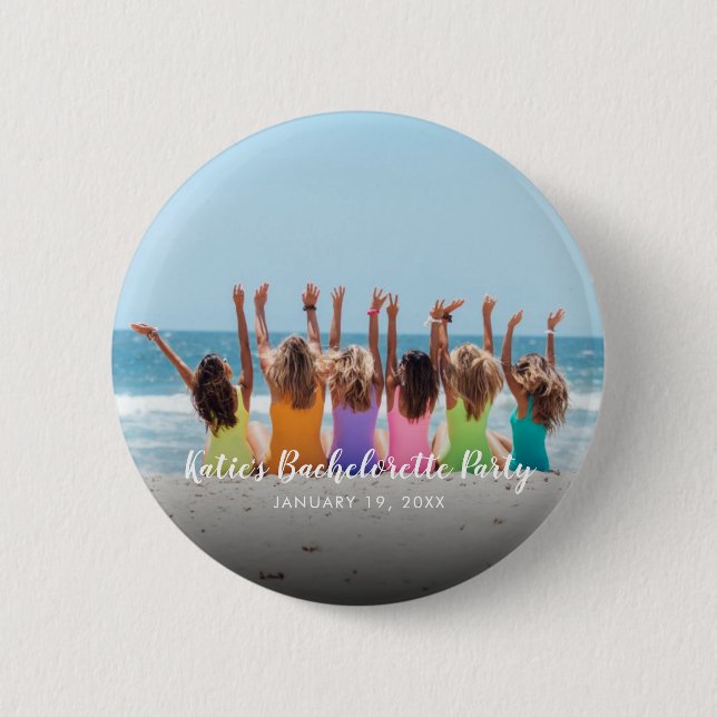 Custom Bachelorette Party Photo Button (Front)