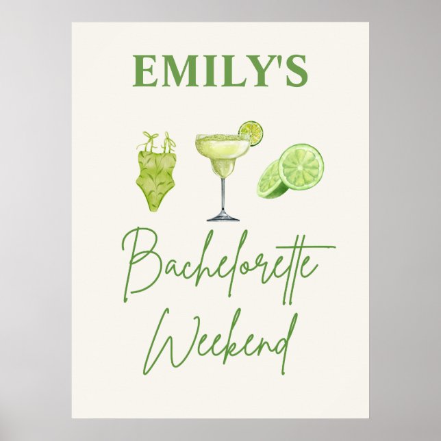 Custom Bachelorette Party Tapestry, Personalised  Poster (Front)