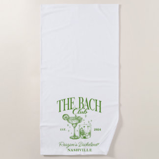 Custom Bachelorette Retro Cocktail Green Beach Towel