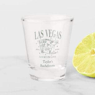 Custom Bachelorette Retro Cocktail Green Shot Glass