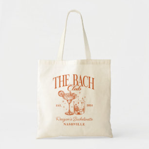 Custom Bachelorette Retro Cocktail Orange Tote Bag