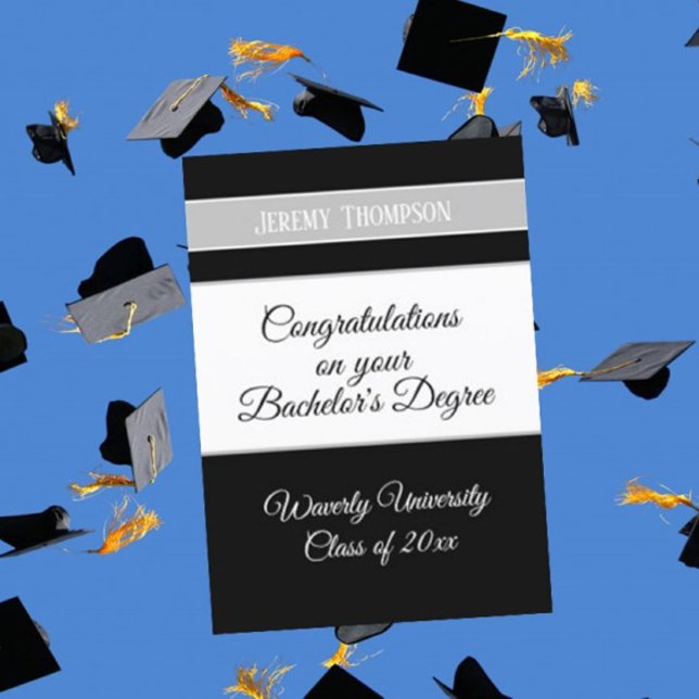 Custom bachelor's degree college graduation card (Creator Uploaded)