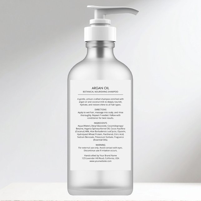 Custom back Bottle Product Label with Ingredients (Creator Uploaded)