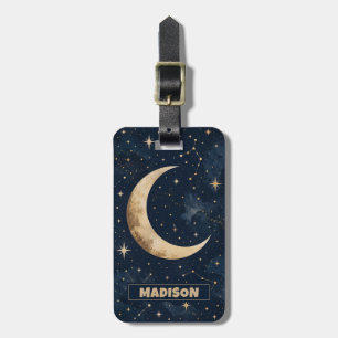 Custom Back Cosmos Space Sky Stars Moon Vacation Luggage Tag