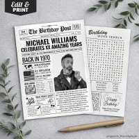 Custom Back in 1970 Newspaper Birthday Card, Trend