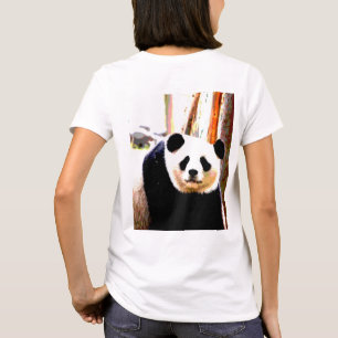 Custom Back Print Panda Bear Trendy Women's T-Shirt