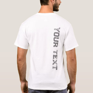 Custom Back Side Print Text Template Mens Modern T-Shirt