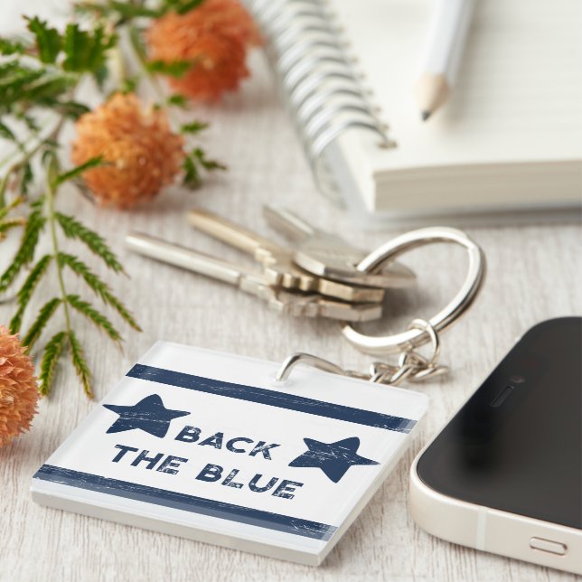 CUSTOM Back the Blue Keychain (Front Right)