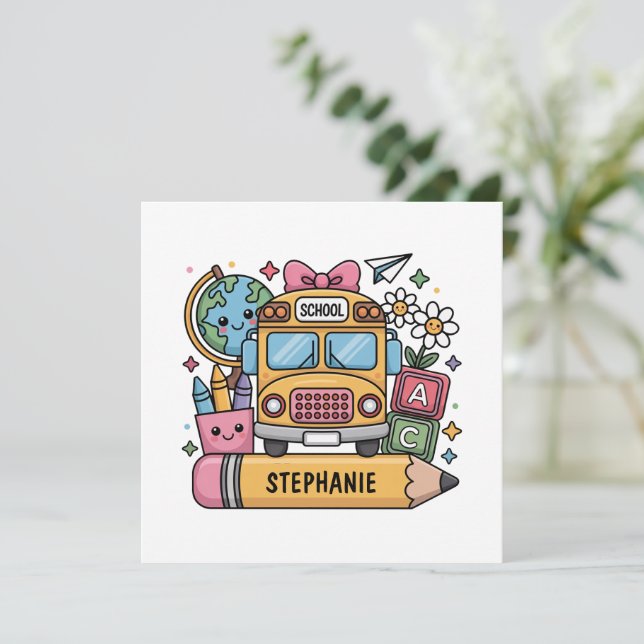 Custom Back-to-School Bus - Personalise (Standing Front)