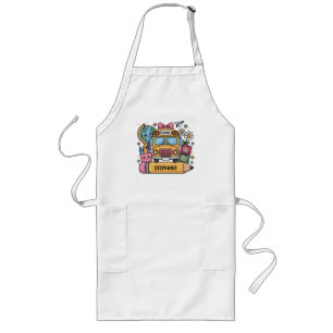 Custom Back-to-School Bus - Personalise Long Apron