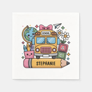 Custom Back-to-School Bus - Personalise Napkin