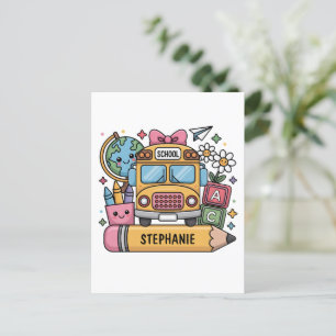 Custom Back-to-School Bus - Personalise Postcard