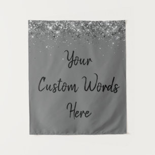 Custom Backdrop Anniversary Photo Booth Grey Grey Tapestry